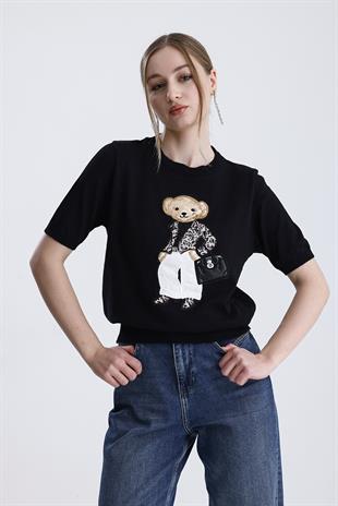 Teddy Ayıcıklı Triko Bluz