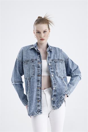 Oversize Basic Jeans Ceket