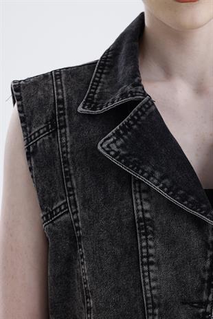 Oversize Boyfriend Basic Jeans Yelek