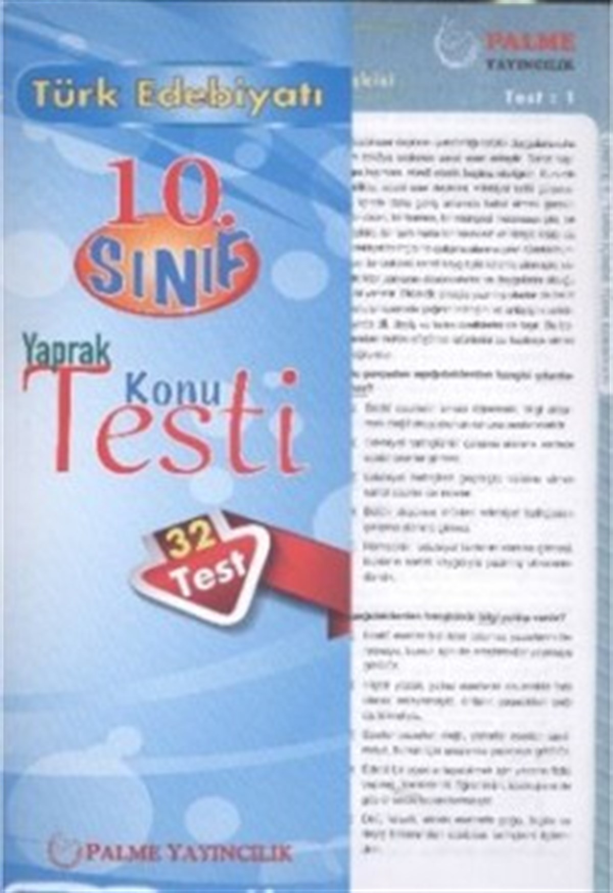 10. Sınıf Türk Edebiyatı Yaprak Konu Testi