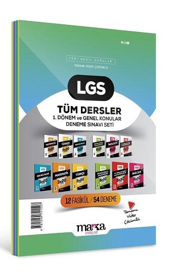 2024 LGS 1. Dönem ve Genel Konular Tüm Dersler Deneme Sınavı Seti 12 Fasikül 54 Deneme