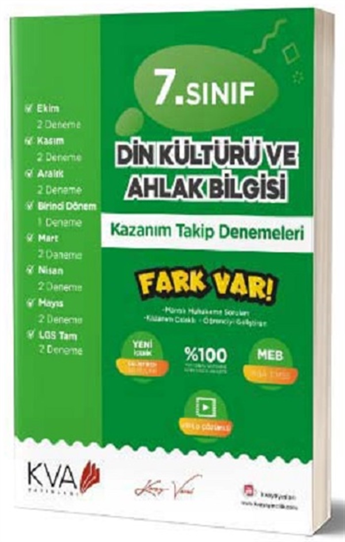 7. Sınıf Din Kültürü ve Ahlak Bilgisi Fark Var Kazanım Takip Denemeleri