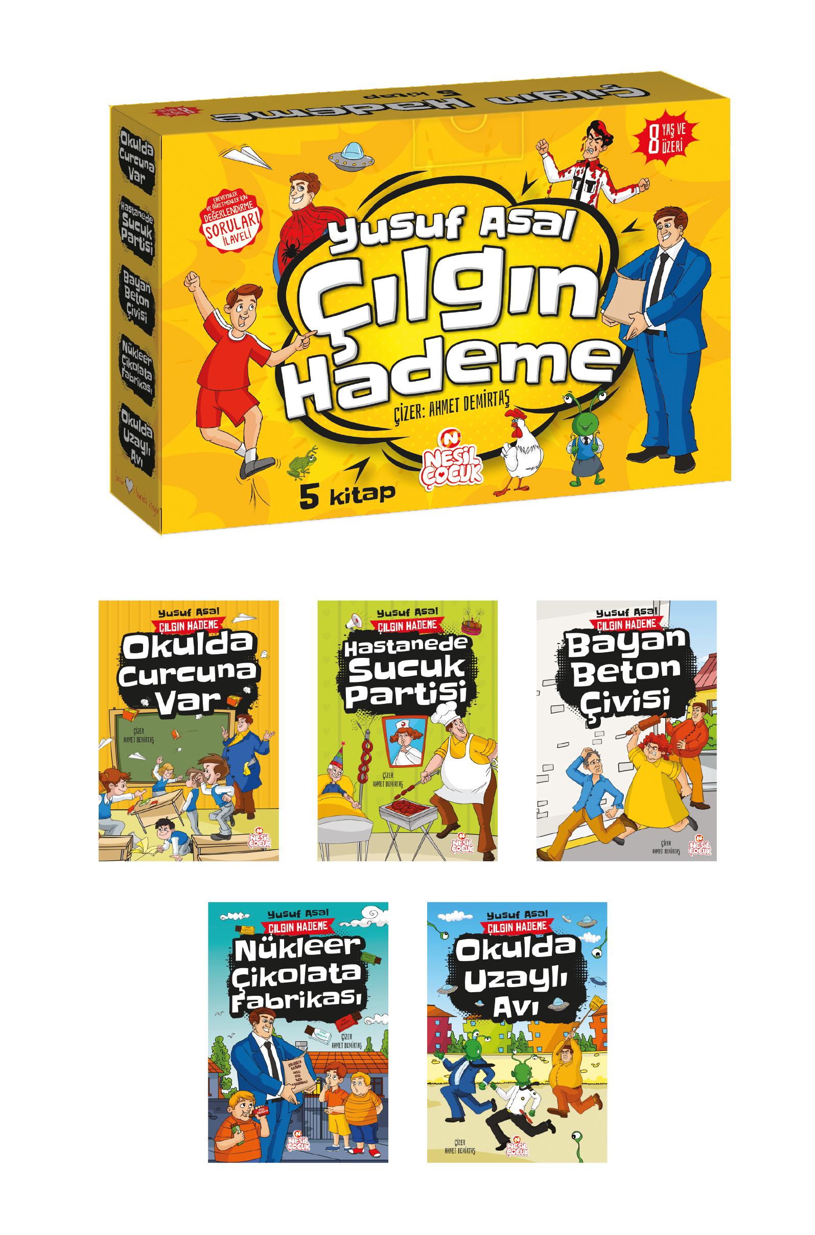 Çılgın Hademe Seti(5 Kitap+Soru Kitapçığı)