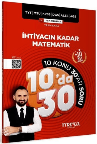 KPSS MEB-AGS YKS TYT MSÜ DGS ALES İhtiyacın Kadar Matematik 10 da 30 Konu Anlatımlı Soru Bankası Çözümlü