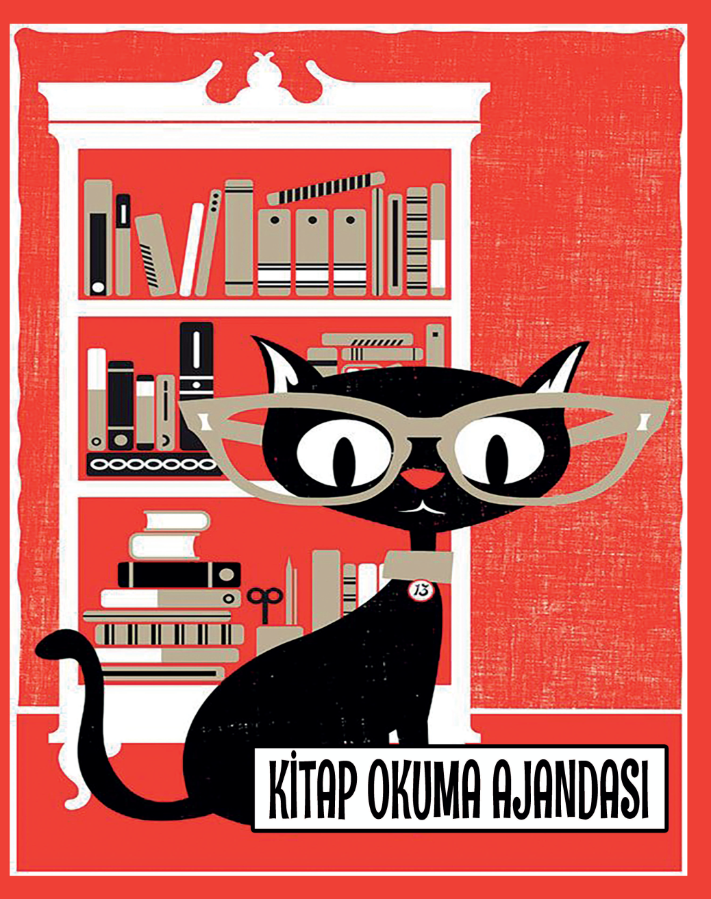 Kitap Okuma Ajandası - Gözlüklü Kedi