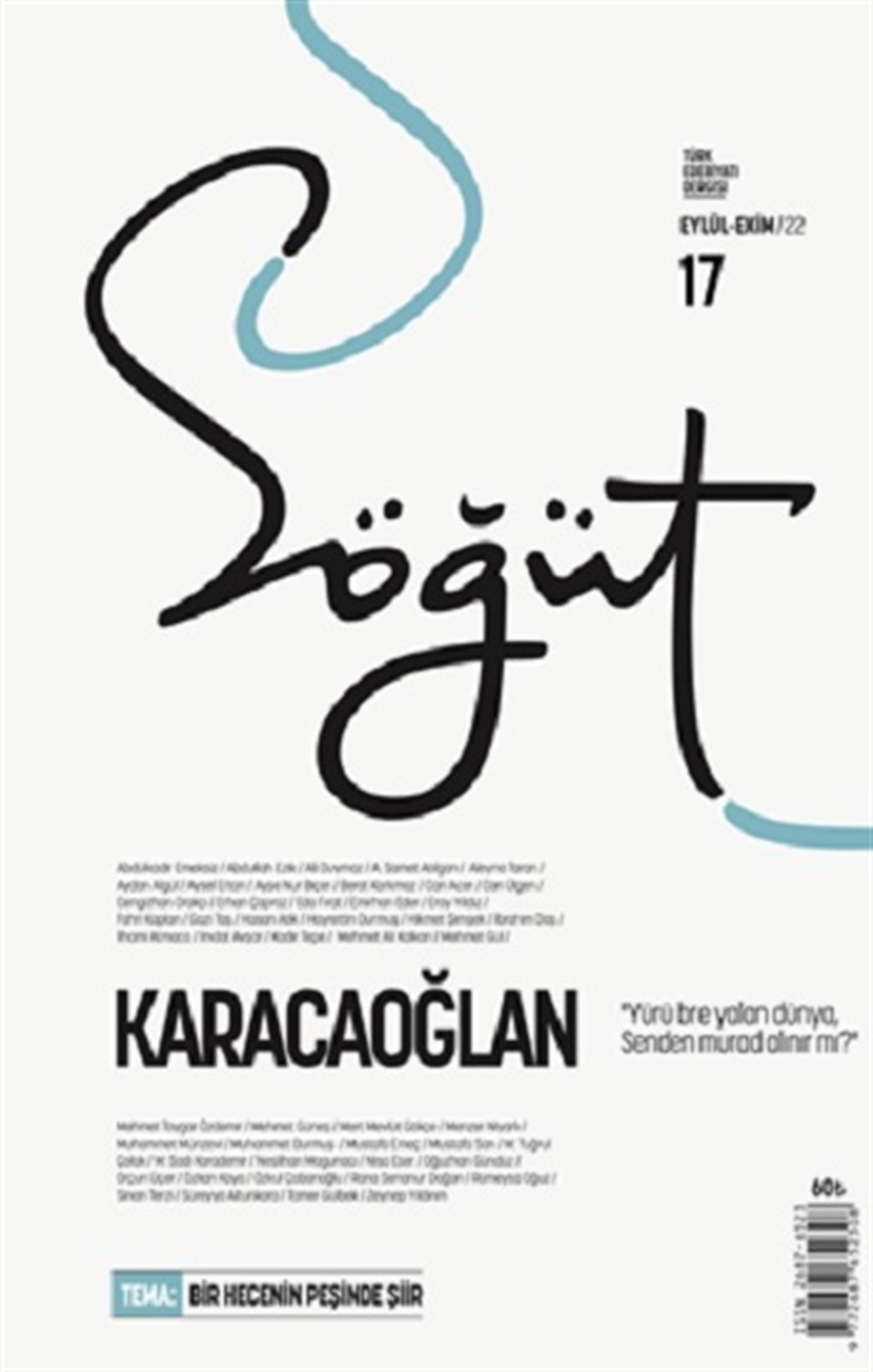 Söğüt - Türk Edebiyatı Dergisi Sayı:17 Eylül-Ekim 2022