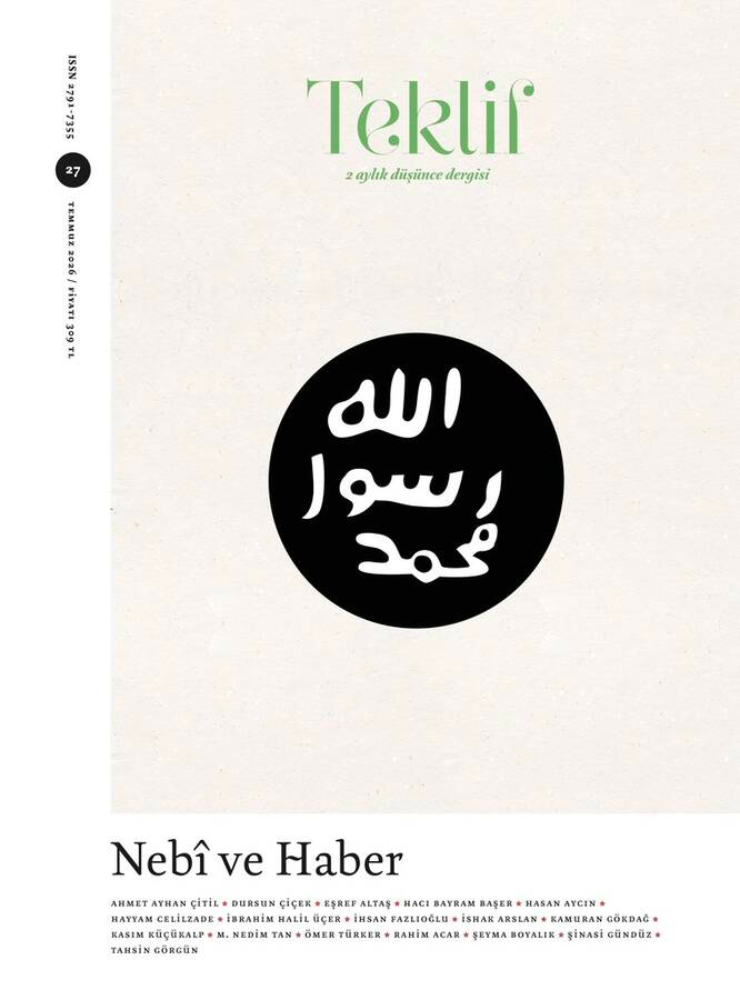 Teklif 2 Aylık Düşünce Dergisi Sayı:27 Temmuz 2026
