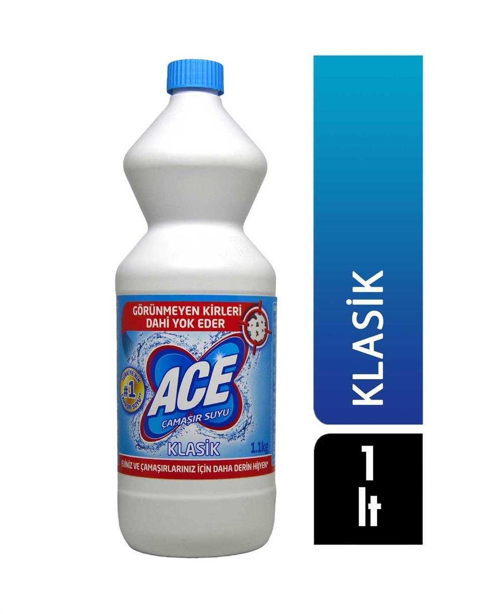 Ace Çamaşır Suyu 1 lt Klasik , Ace , Fater , 8001480021822 ,