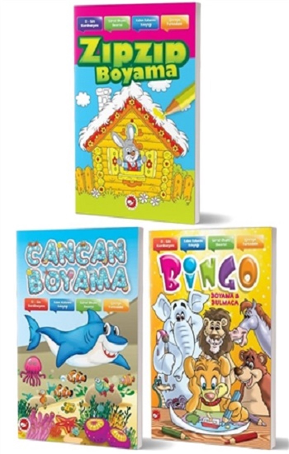 Görsel Okuma Beceresi Geliştiren Boyama Kitapları Seti (3 Kitap Takım)