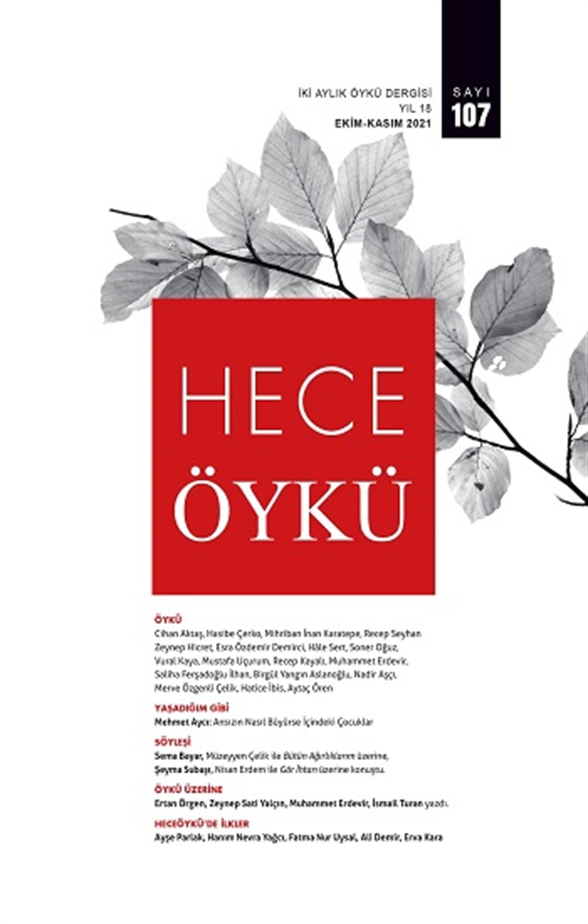 Hece Öykü Dergisi Sayı 107 Ekim - Kasım 2021