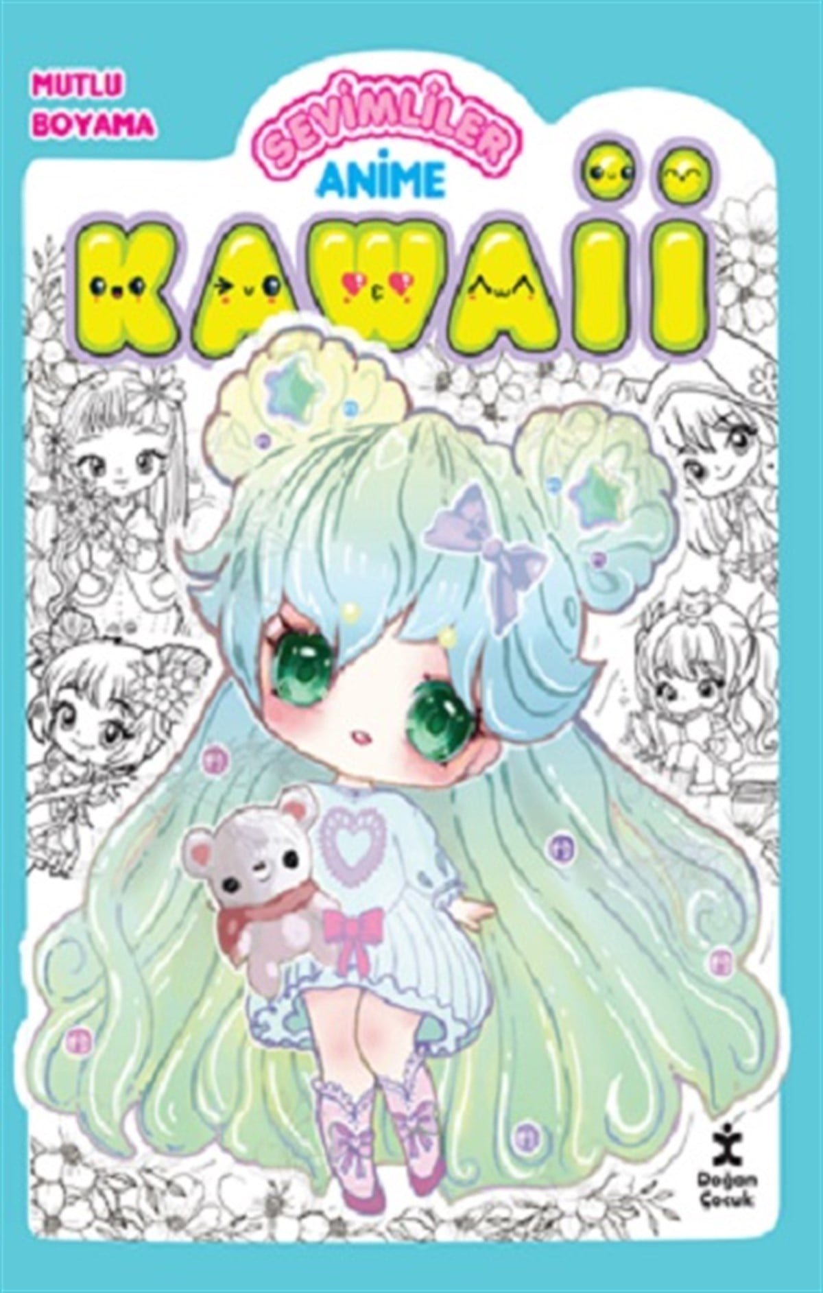 Kawaii Anime Mutlu Boyama 2 -Yeşil