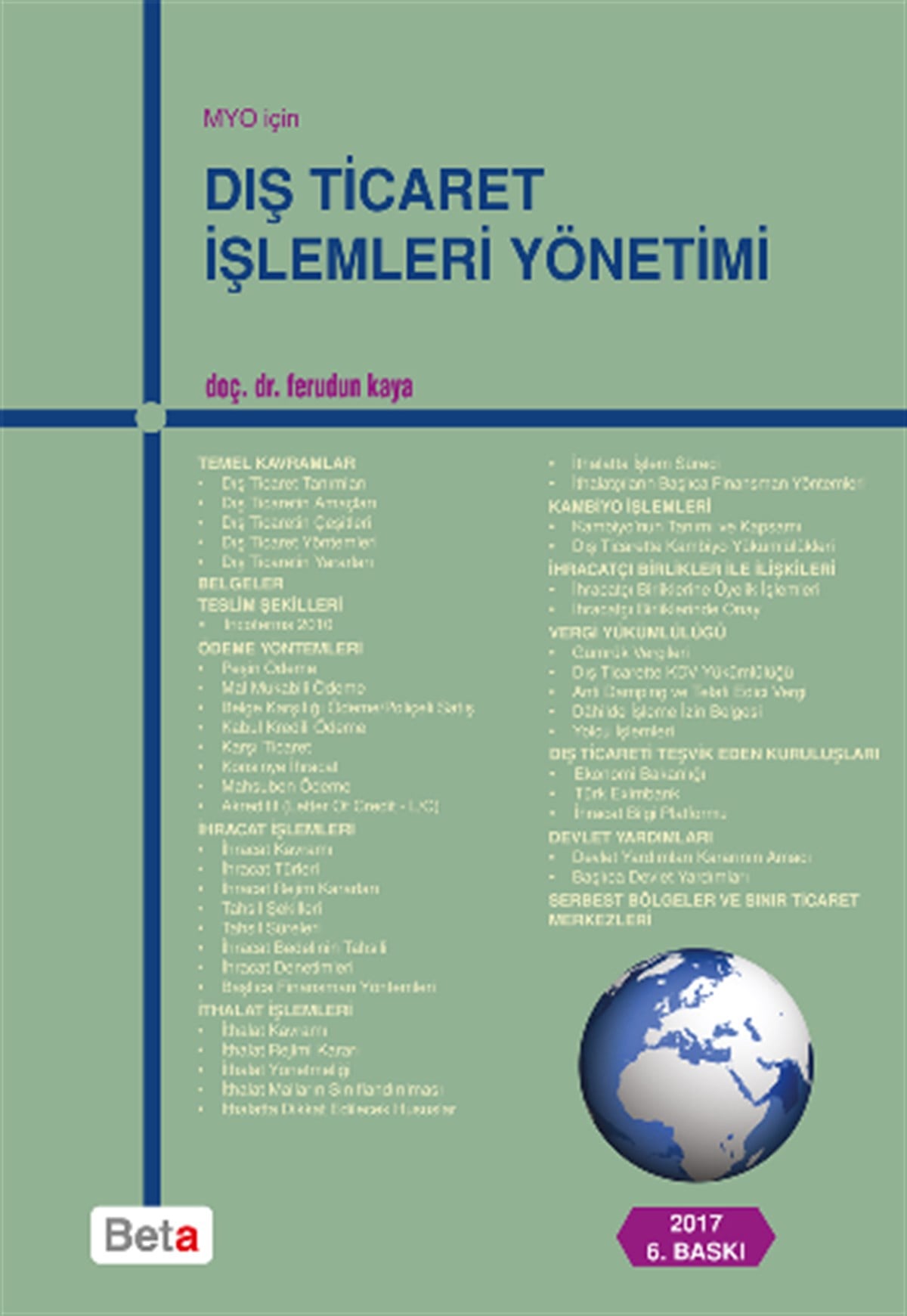 MYO İçin Dış Ticaret İşlemleri Yönetimi