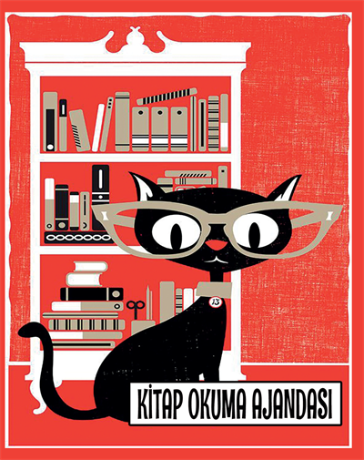 Kitap Okuma Ajandası - Gözlüklü Kedi
