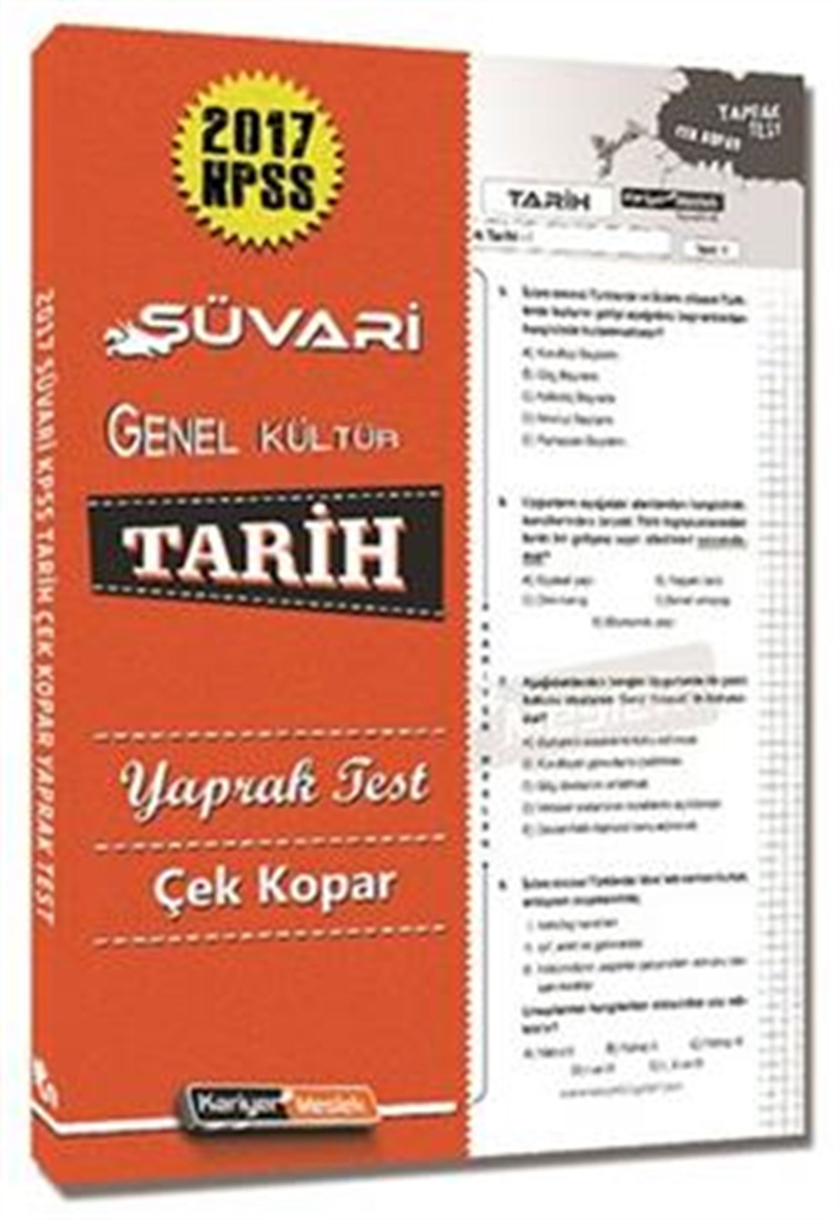 2017 KPSS Süvari Tarih Çek Kopar Yaprak Test Kariyer Meslek Yayınları