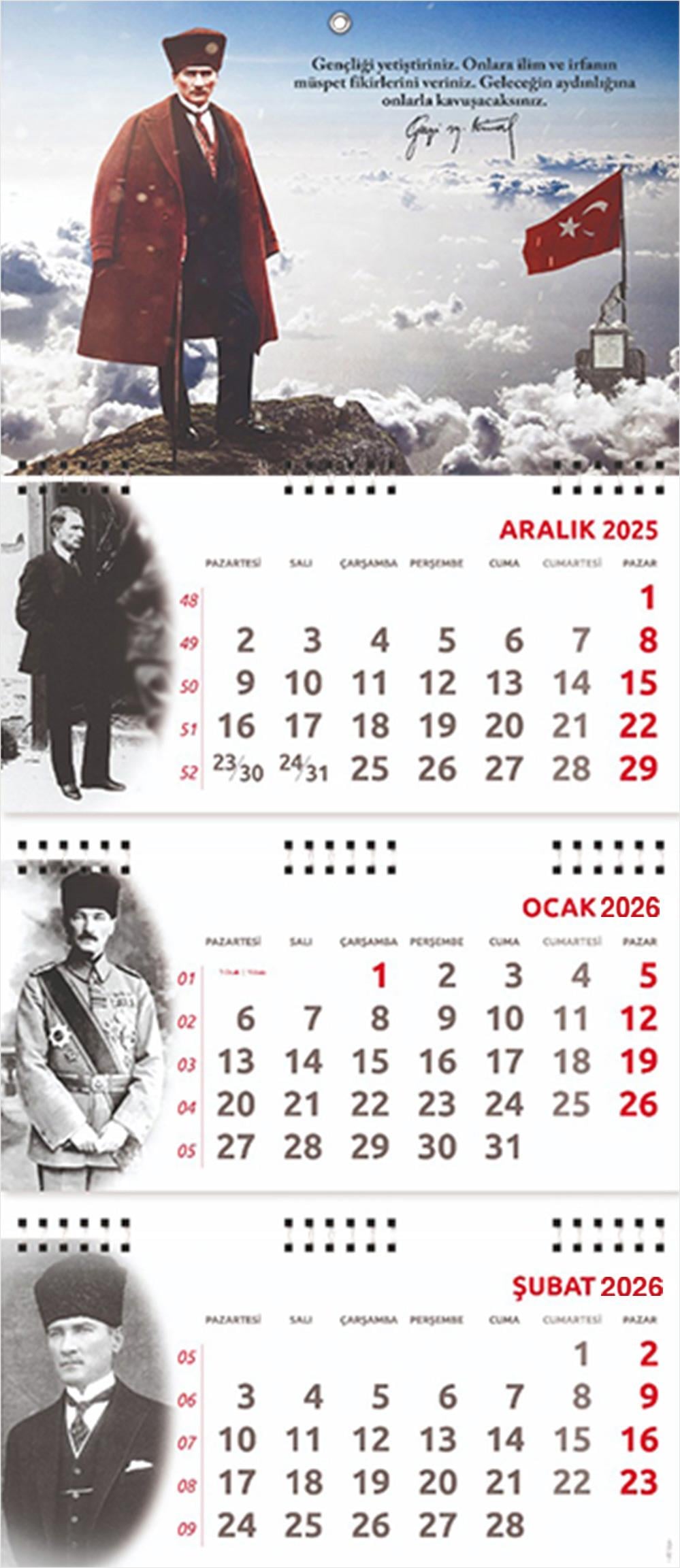 2026 Atatürk Gemici Duvar Takvimi - Sakarya