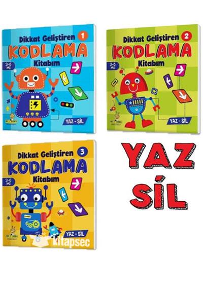 3-6 Yaş Dikkat Geliştiren Kodlama Kitabım Serisi YAZ-SİL  , Kolektif , Mucit Karınca , 2433219679459 ,