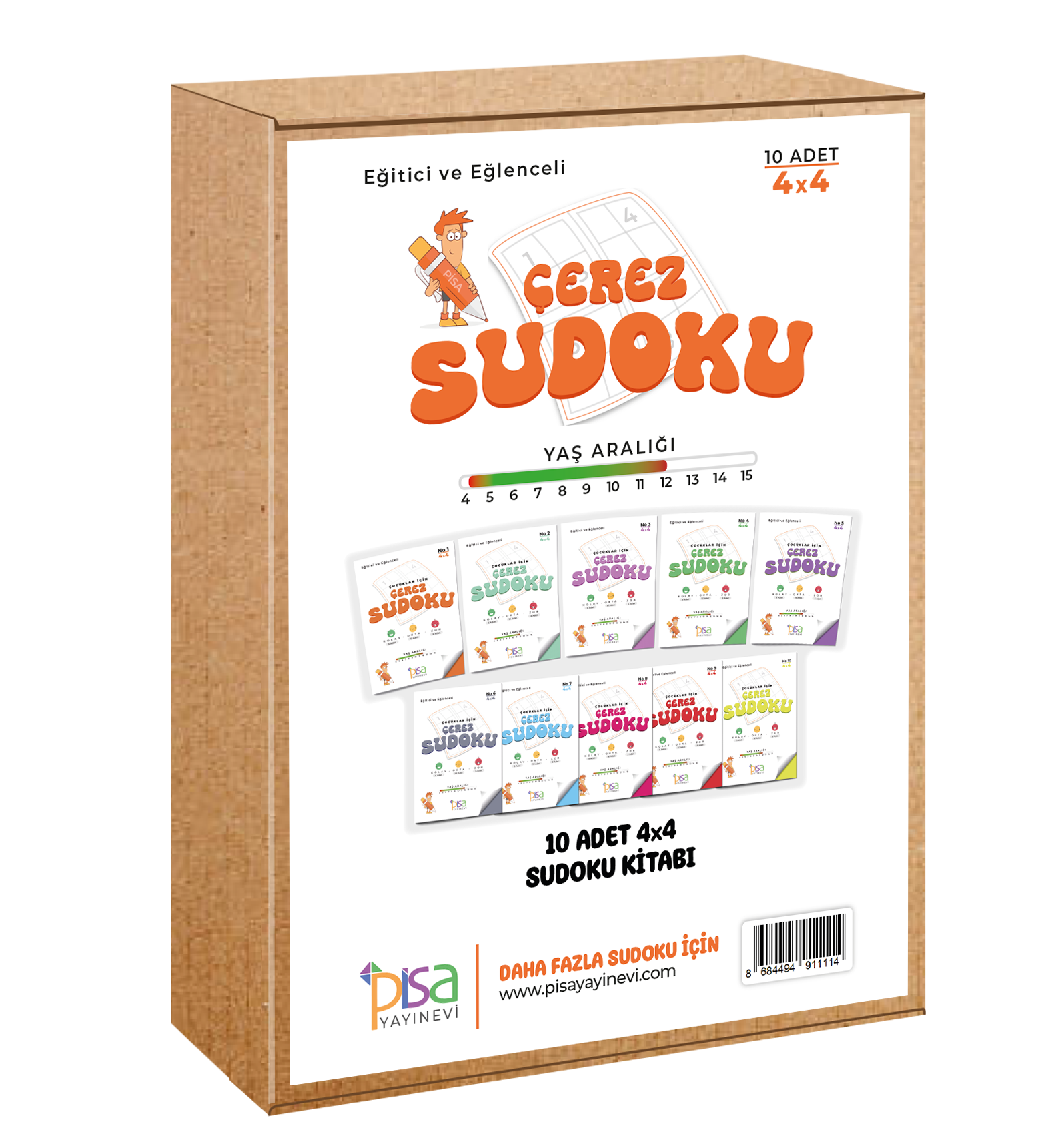 4x4 Eğitici ve Eğlenceli 10 Adet Çerez Sudoku Set