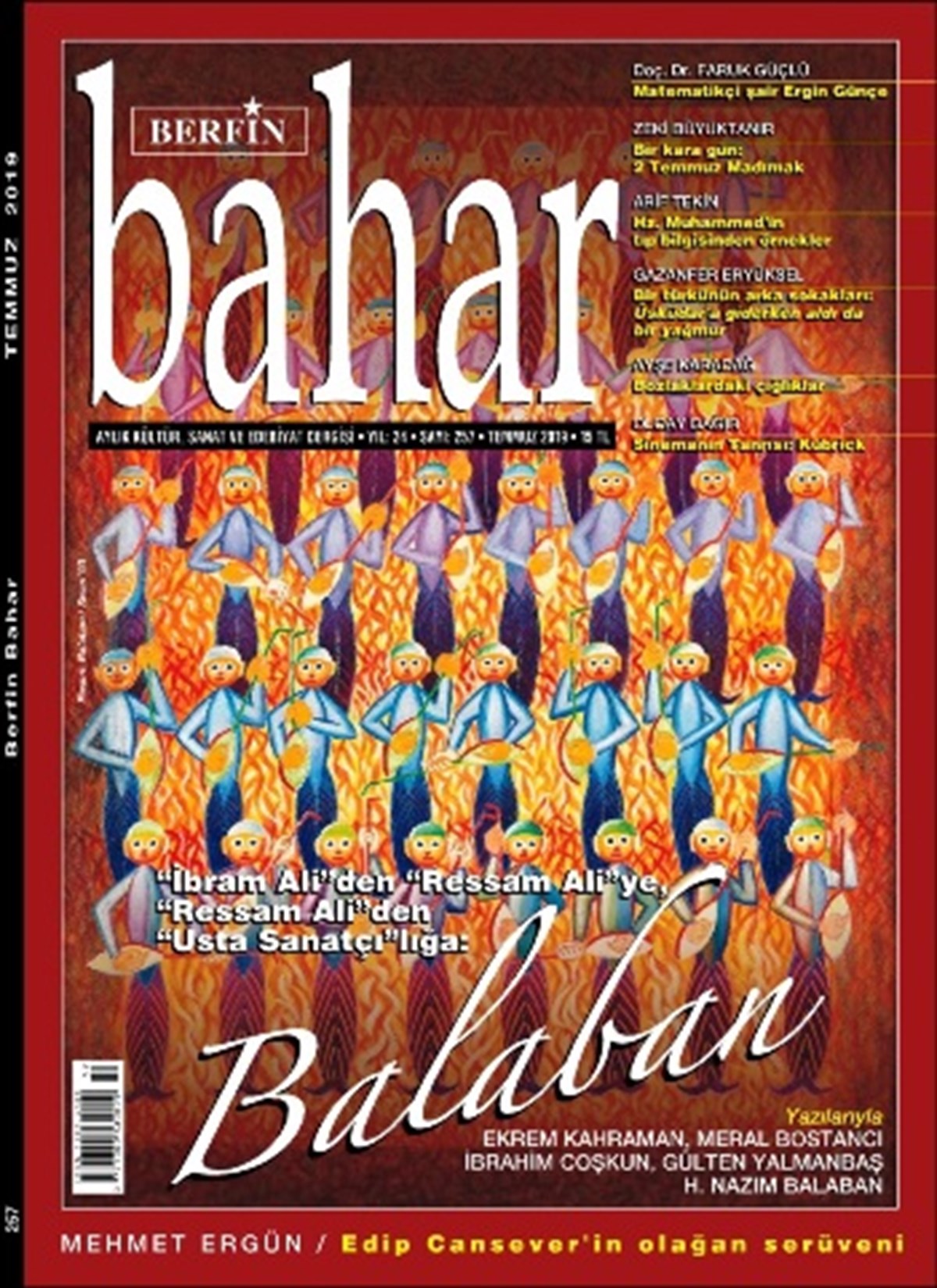 Berfin Bahar Aylık Kültür Sanat ve Edebiyat Dergisi Temmuz 2019 Sayı 257