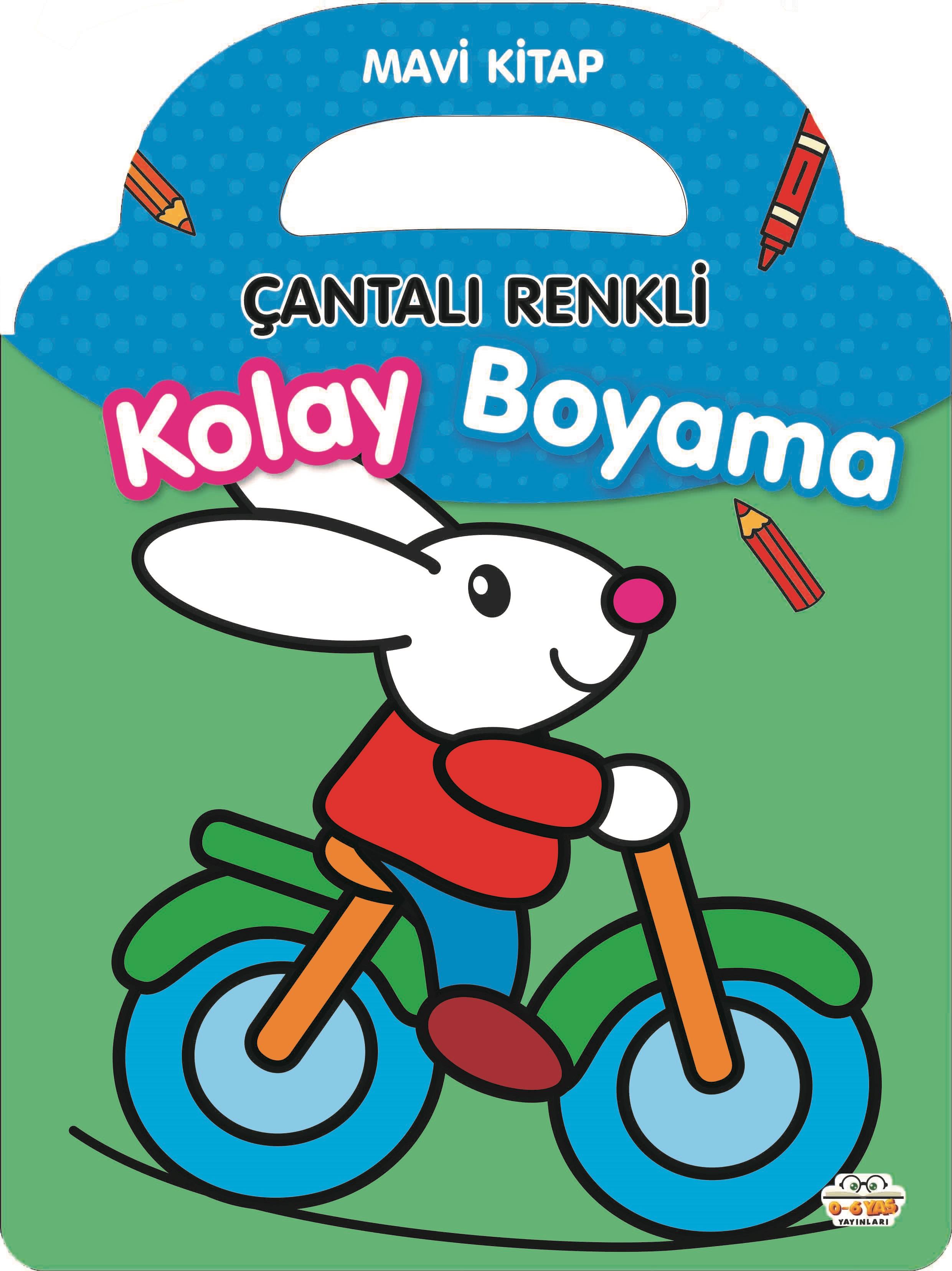 Çantalı Renkli Kolay Boyama- Mavi Kitap