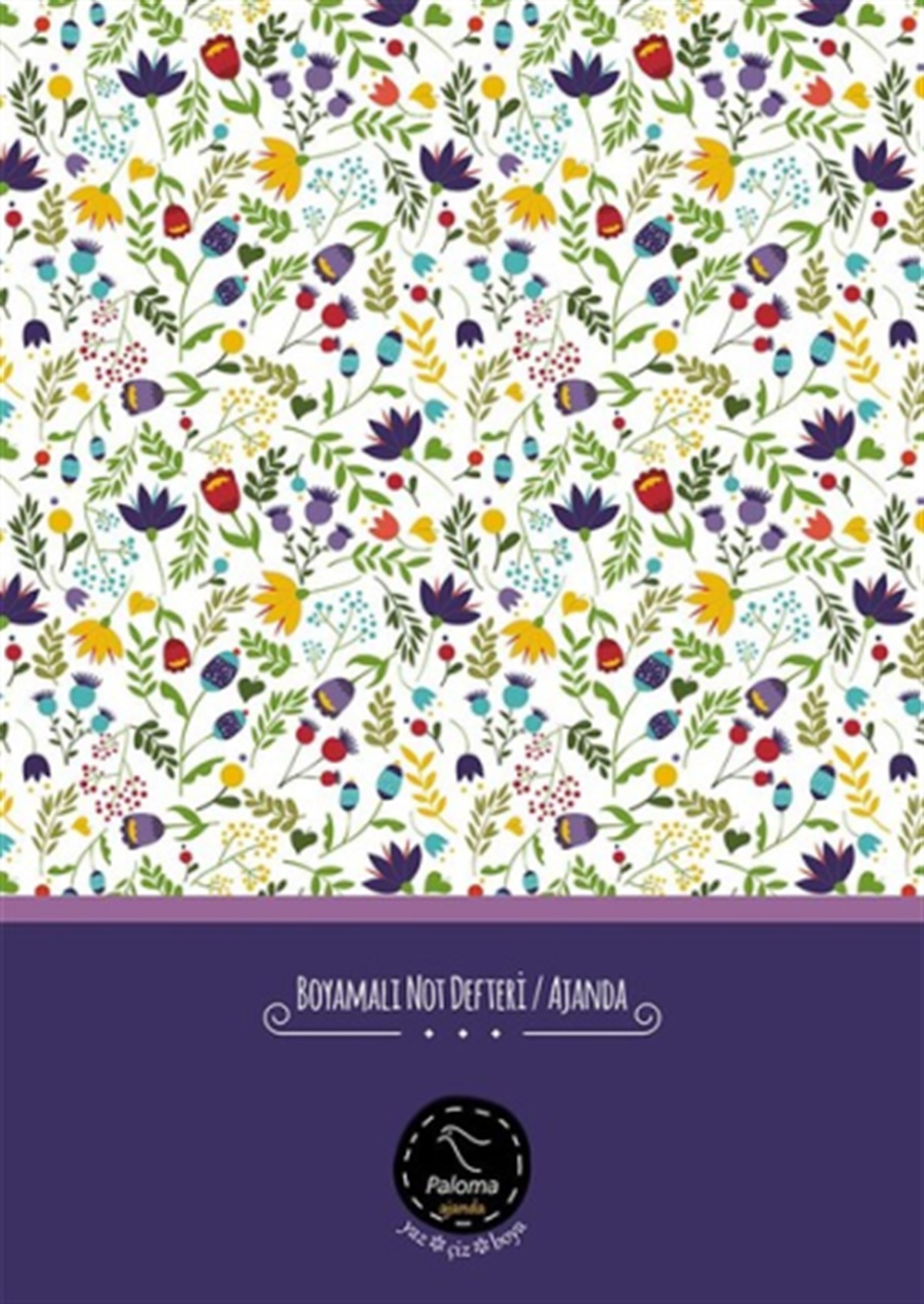 Çiçekli Boyamalı Süresiz Ajanda