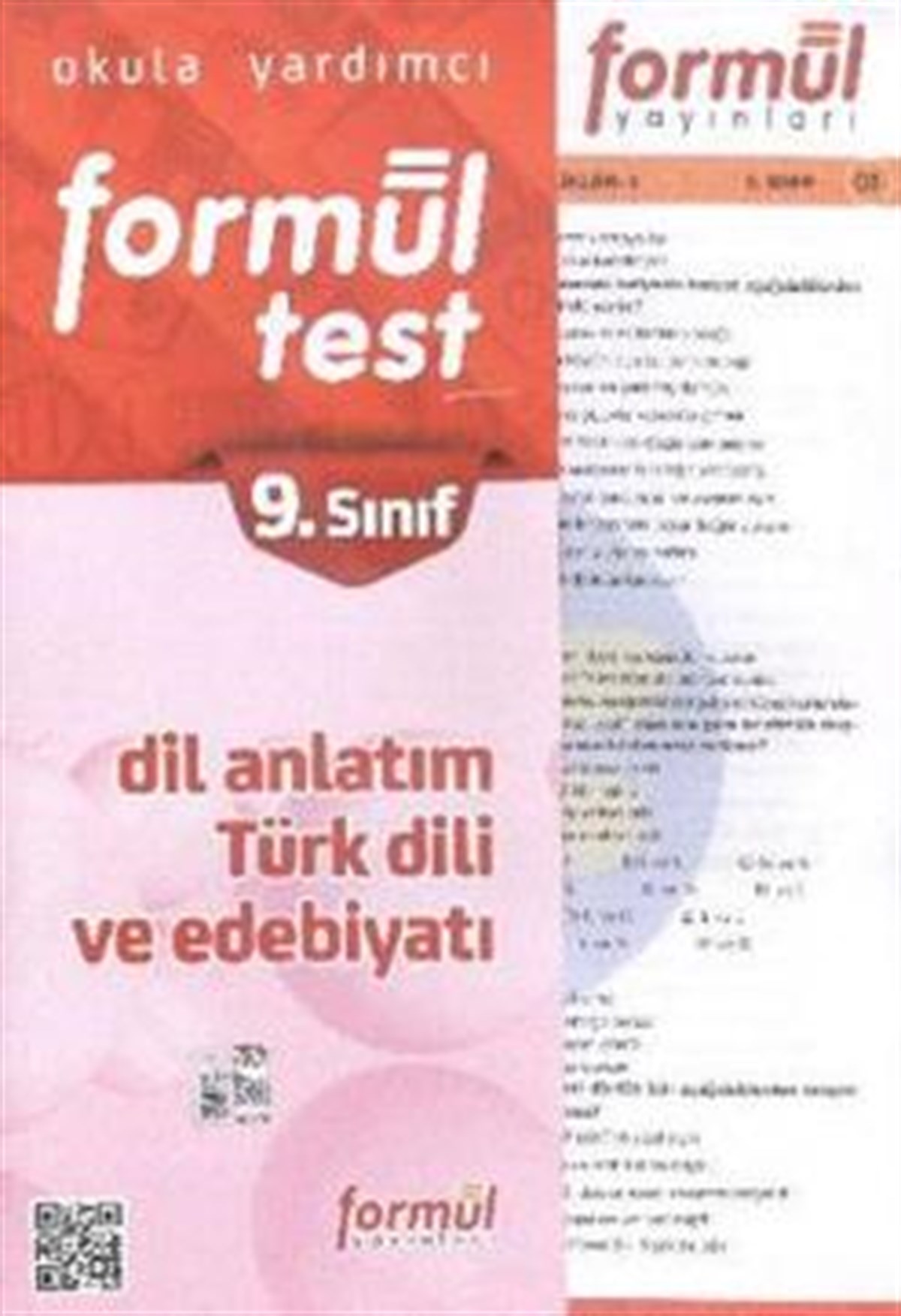 Formül 9. Sınıf Dil Anlatım Türk Dili ve Edebiyatı Yaprak Testler