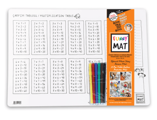 Funny Mat Çarpım Tablosu - Çalışma Masam (2 Paket 6'lı Keçeli Kalem)