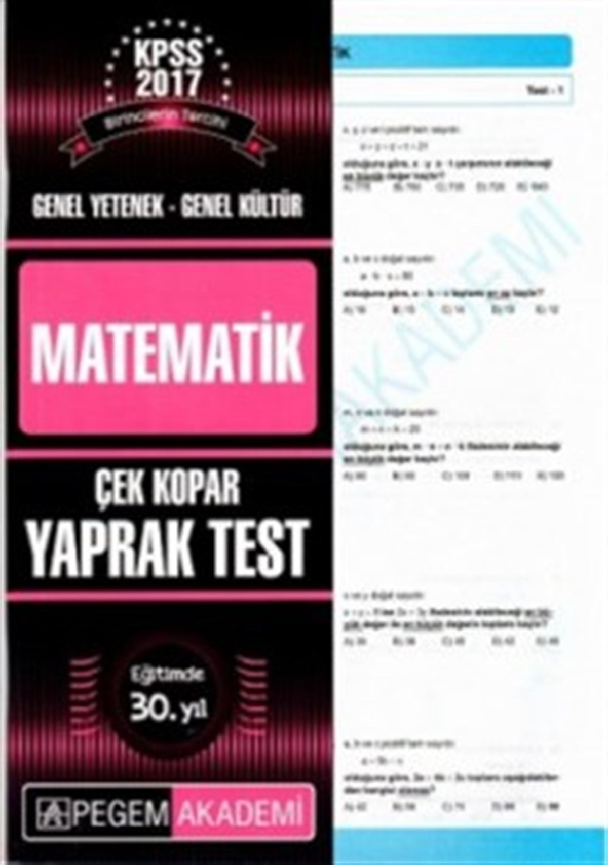 GY-GK Matematik Çek Kopar Yaprak Test