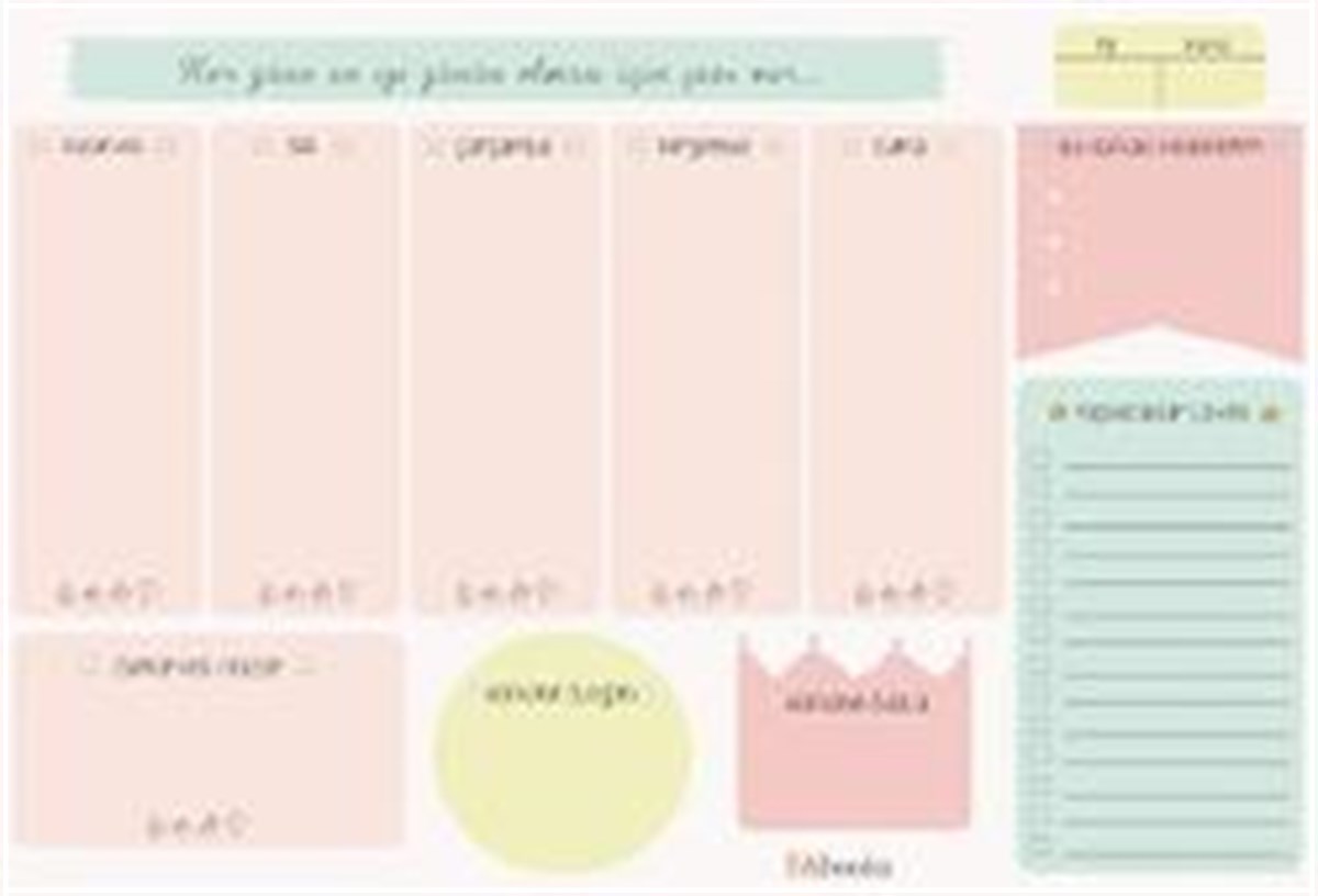 Haftalık Organizer Bloknot