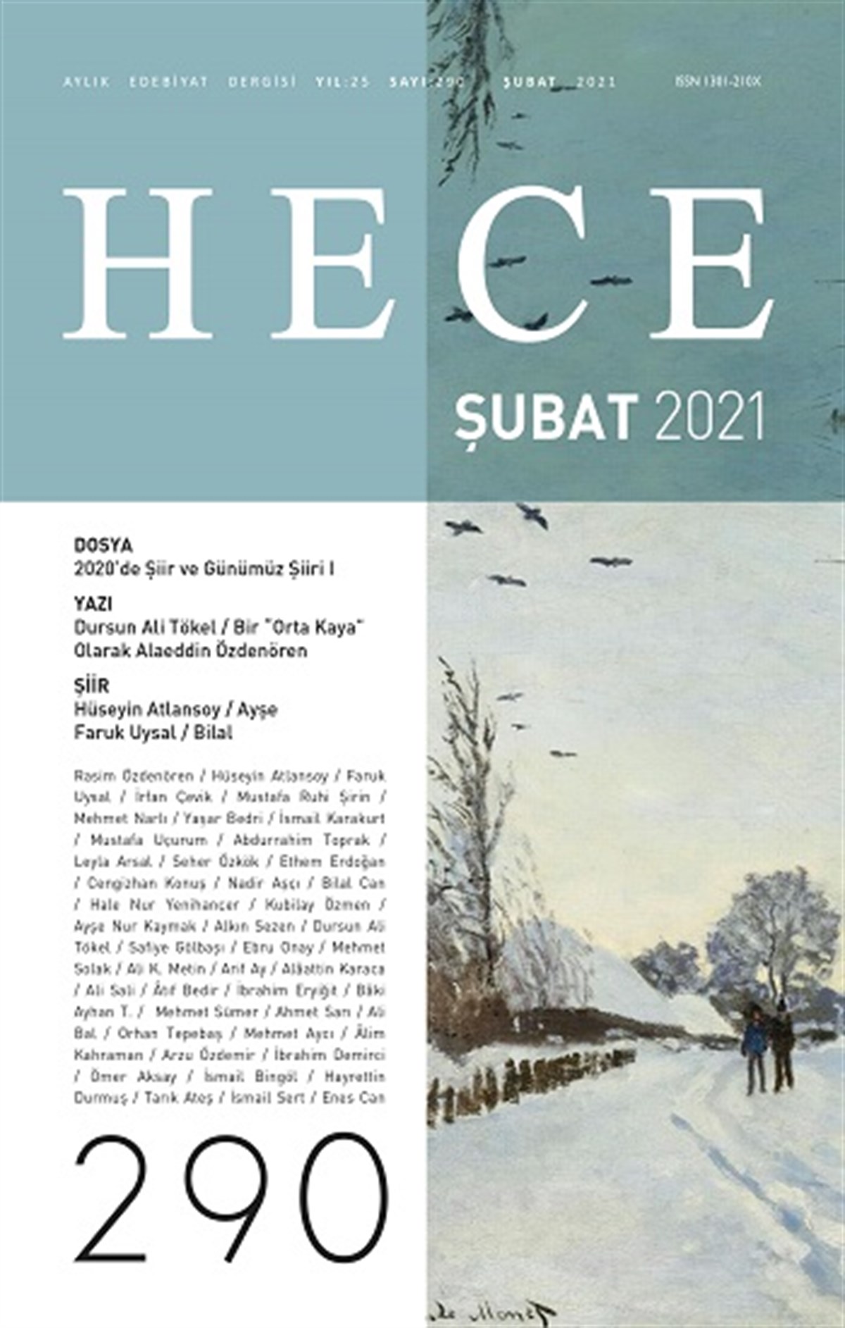 Hece Aylık Edebiyat Dergisi Sayı 290 (Şubat 2021)