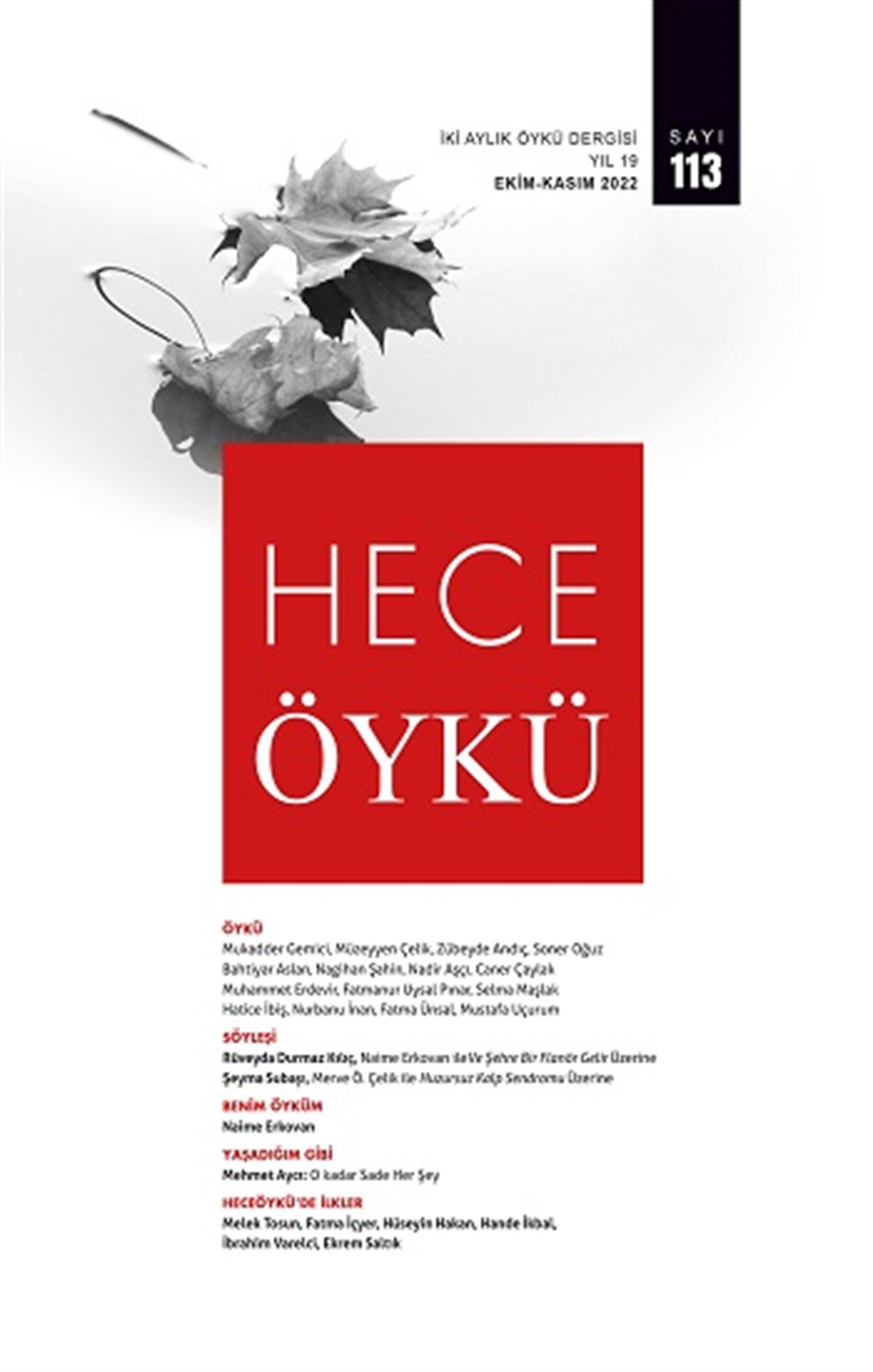 Hece Öykü Sayı: 113 -Ekim/Kasım 2022