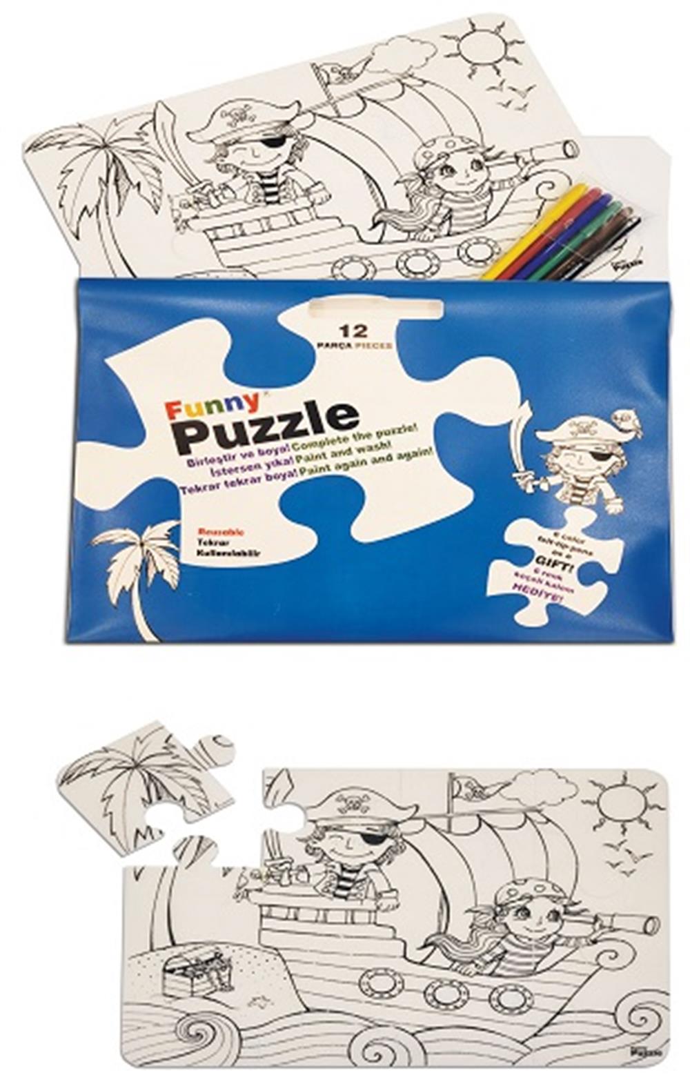 Korsan Adası - Beyaz (Washable Puzzle)