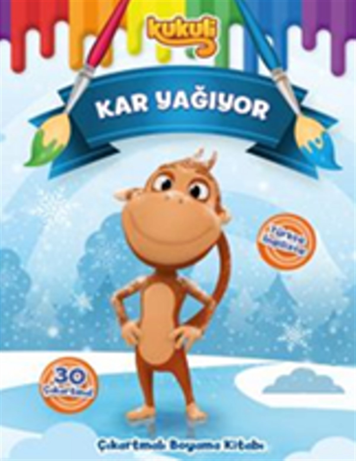 Kukuli Kar Yağıyor Çıkartmalı Boyama Kitabı