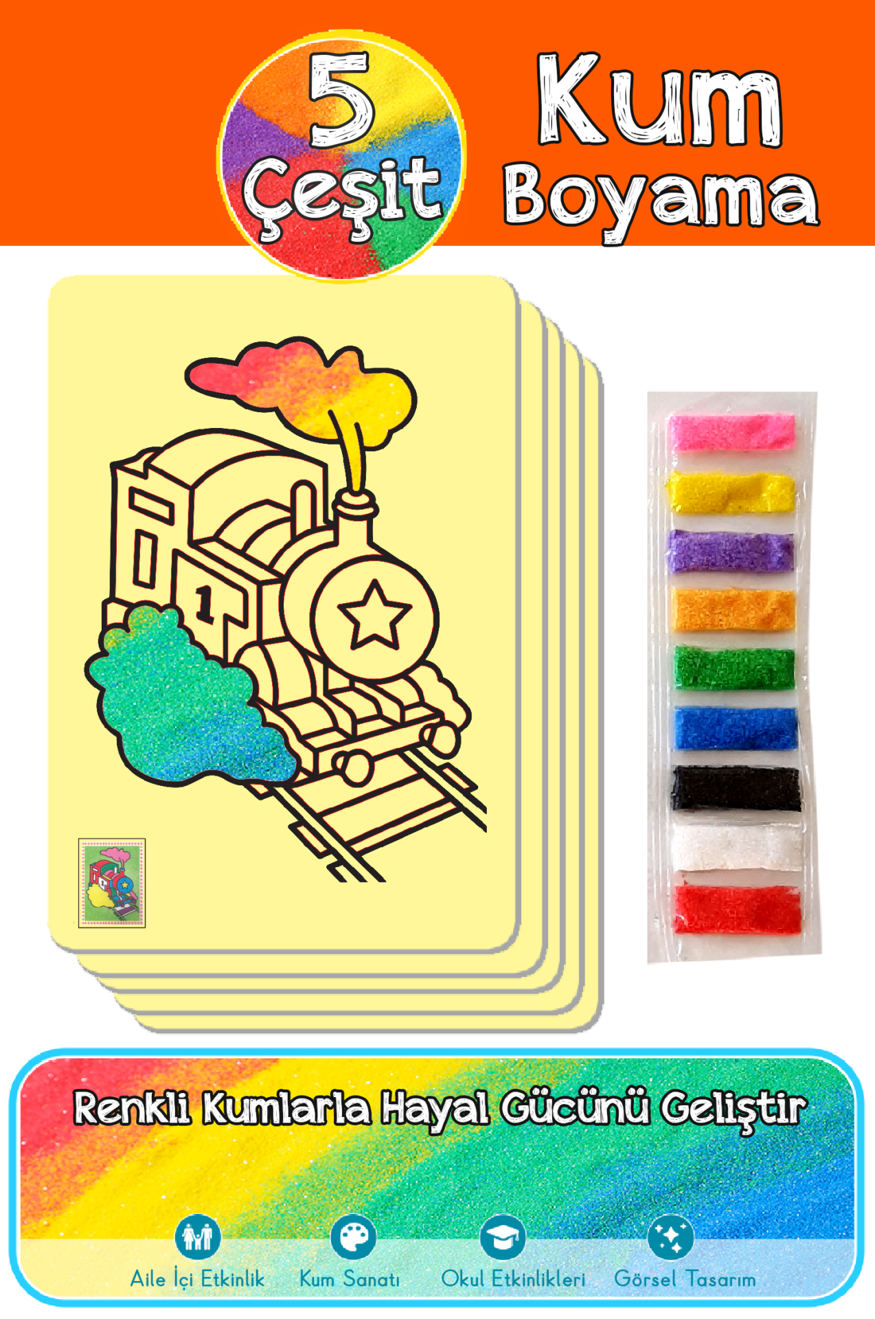 Kum Boyama Tren 5 li Set