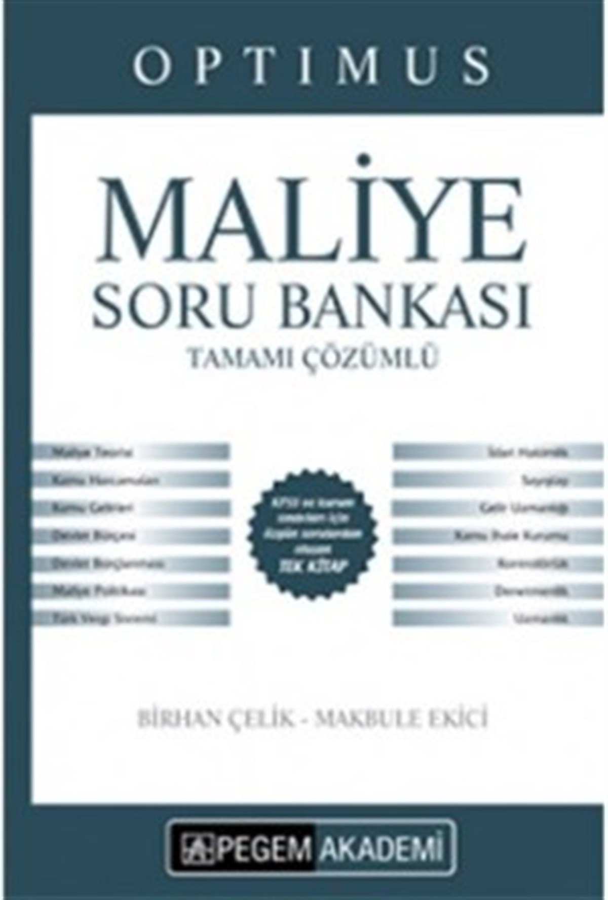 Optimus Maliye Soru Bankası Tamamı Çözümlü
