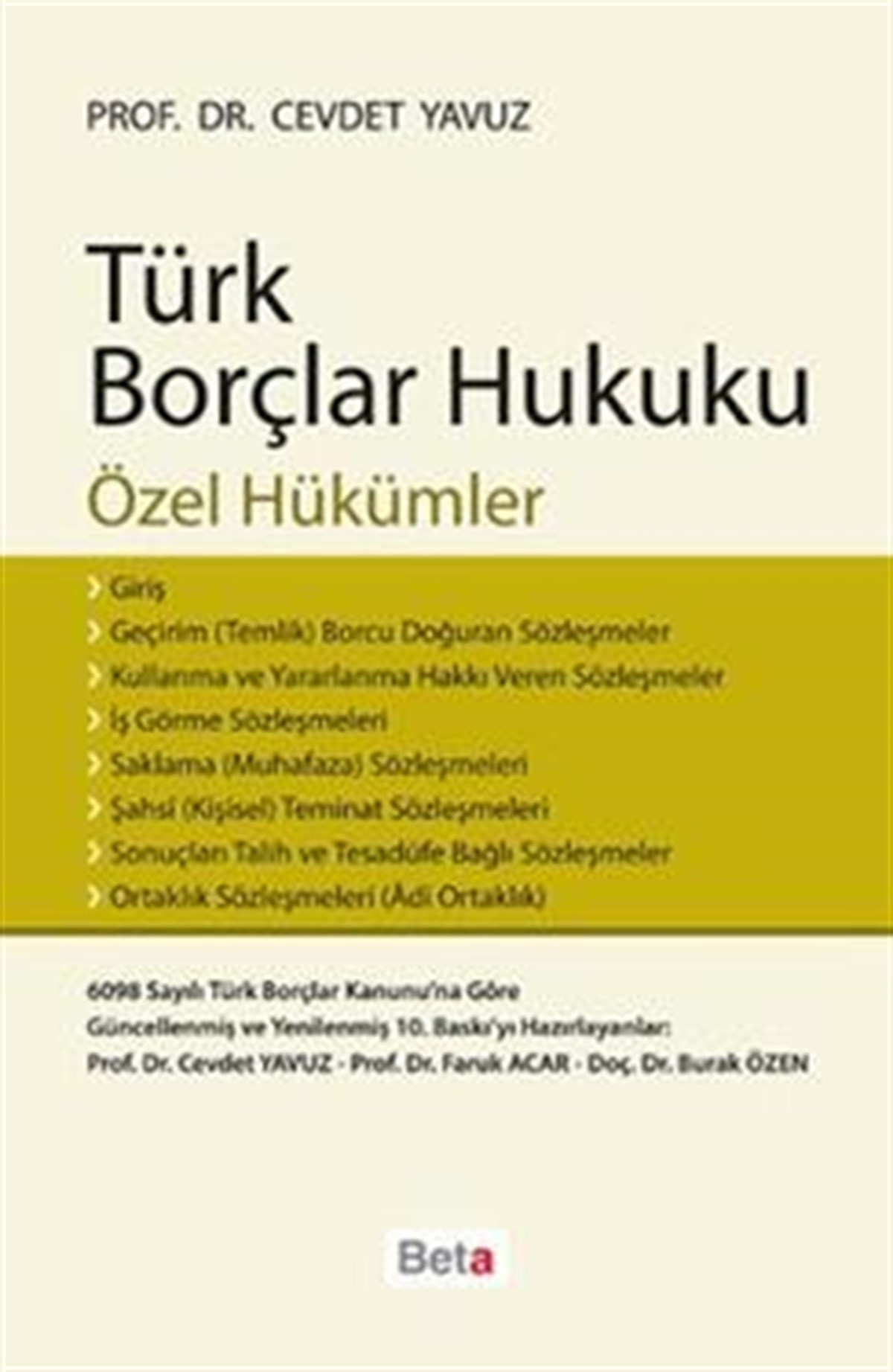 Türk Borçlar Hukuku Özel Hükümler