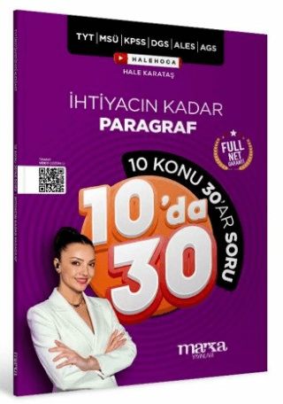 TYT MSÜ KPSS DGS ALES AGS İhtiyacın Kadar Paragraf 10 Konu 30'ar Soru