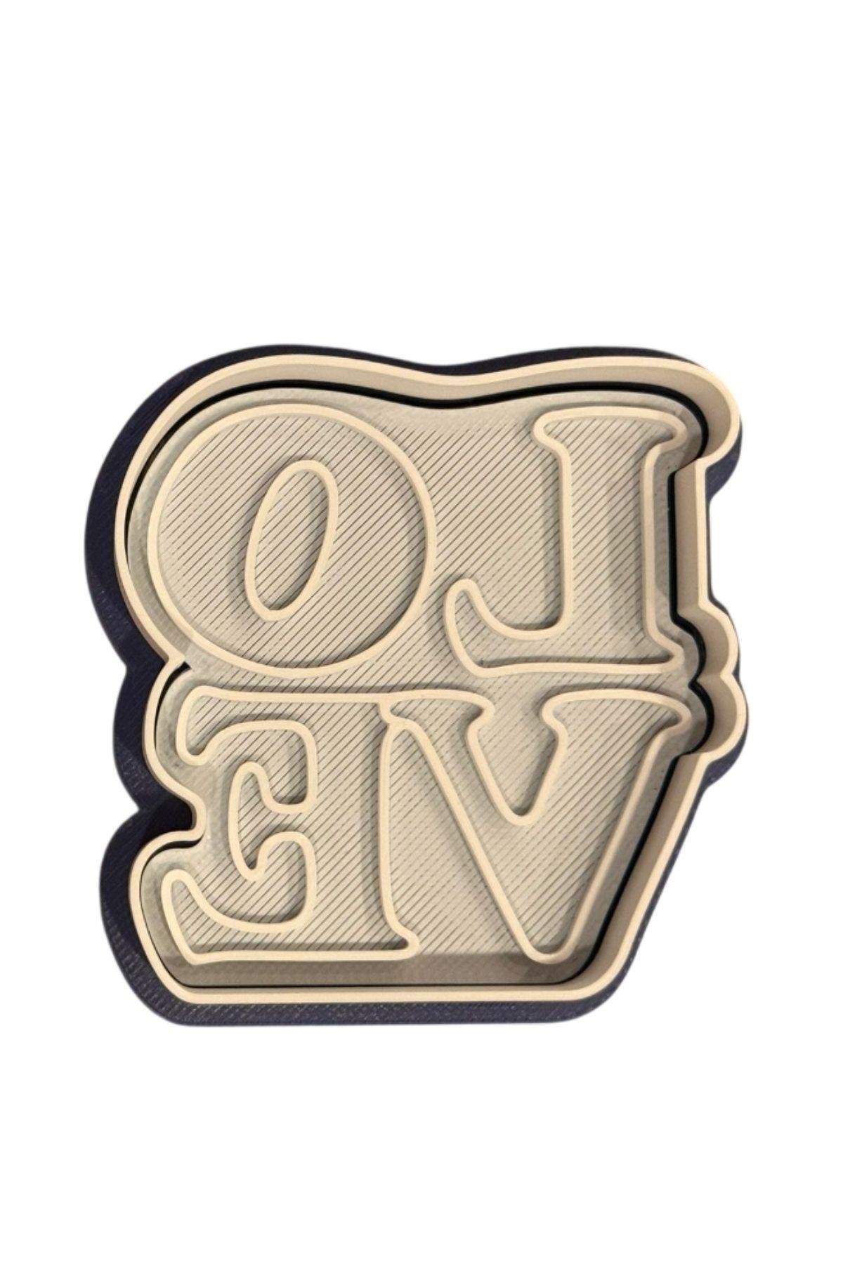 LOVE YAZI KURABİYE KALIBI