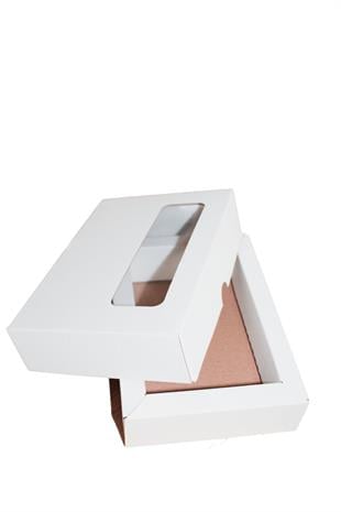 18x11,5x5 BEYAZ ASETAT PENCERELİ KUTU