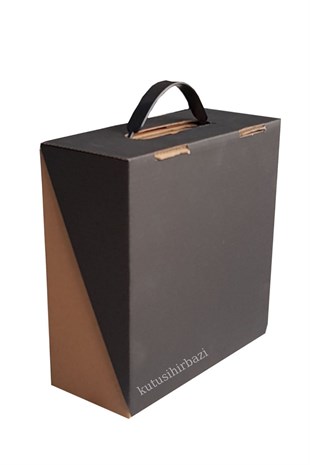 18x18x8 TUTMA SAPLI SİYAH DESEN ÇANTA MODEL