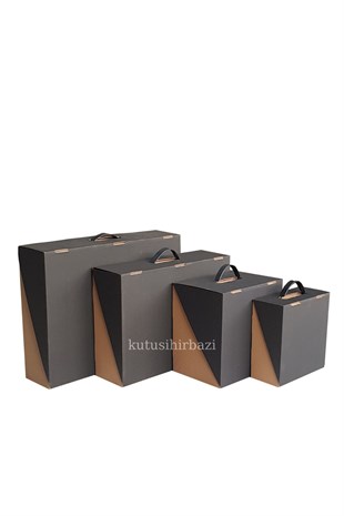 18x18x8 TUTMA SAPLI SİYAH DESEN ÇANTA MODEL