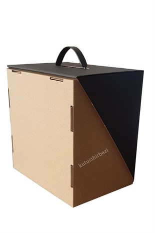 21x21x15 TUTMA SAPLI SİYAH DESEN ÇANTA MODEL