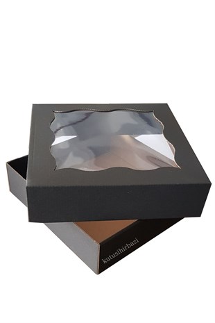 23x23x6 SİYAH PENCERELİ KUTU