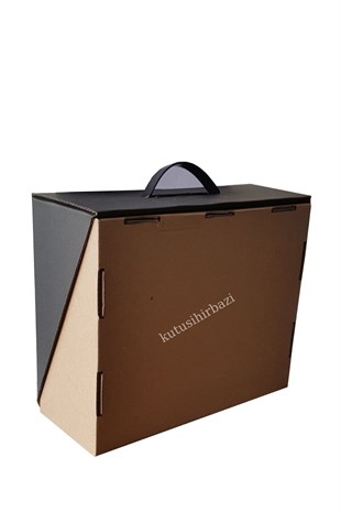 25x20x10 TUTMA SAPLI SİYAH DESEN CANTA MODEL