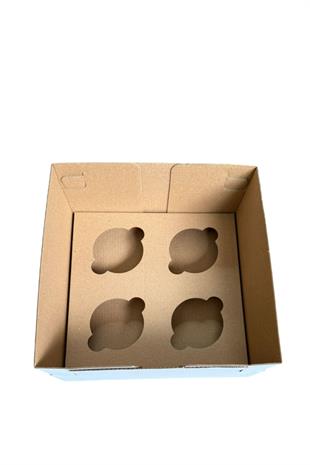 4 LÜ CUPCAKE KUTUSU BEYAZ