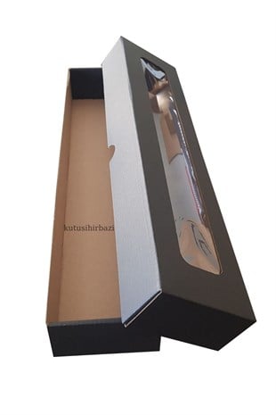 42x9x5 SİYAH ASETAT PENCERELİ KUTU