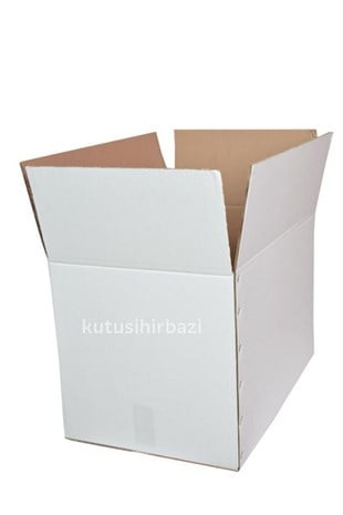 60x40x40 ÇİFT OLUKLU BEYAZ KOLİ