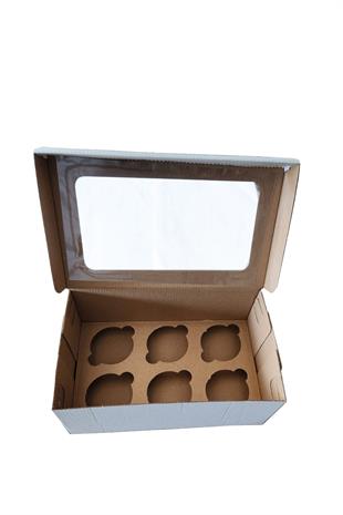 BEYAZ 6 lı CUPCAKE PENCERELİ