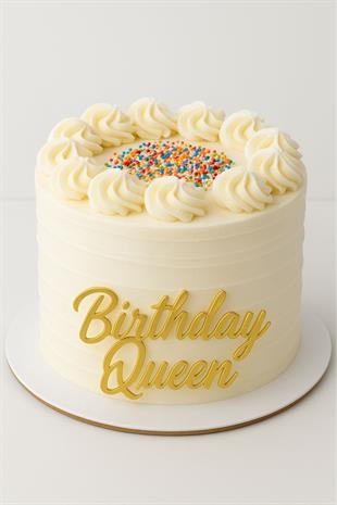 BİRTDAY QUEEN PASTA SÜSÜ GOLD