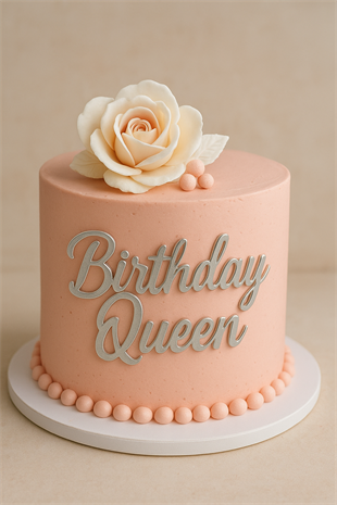 BİRTDAY QUEEN PASTA SÜSÜ GÜMÜŞ