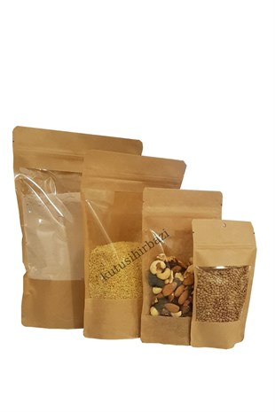 GENİŞ PENCERELİ 13x22,2 KRAFT DOYPACK